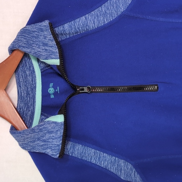 SO Blue Fleece Long Sleeve Quarter Zip with Pockets Size X-Small - Picture 3 of 5